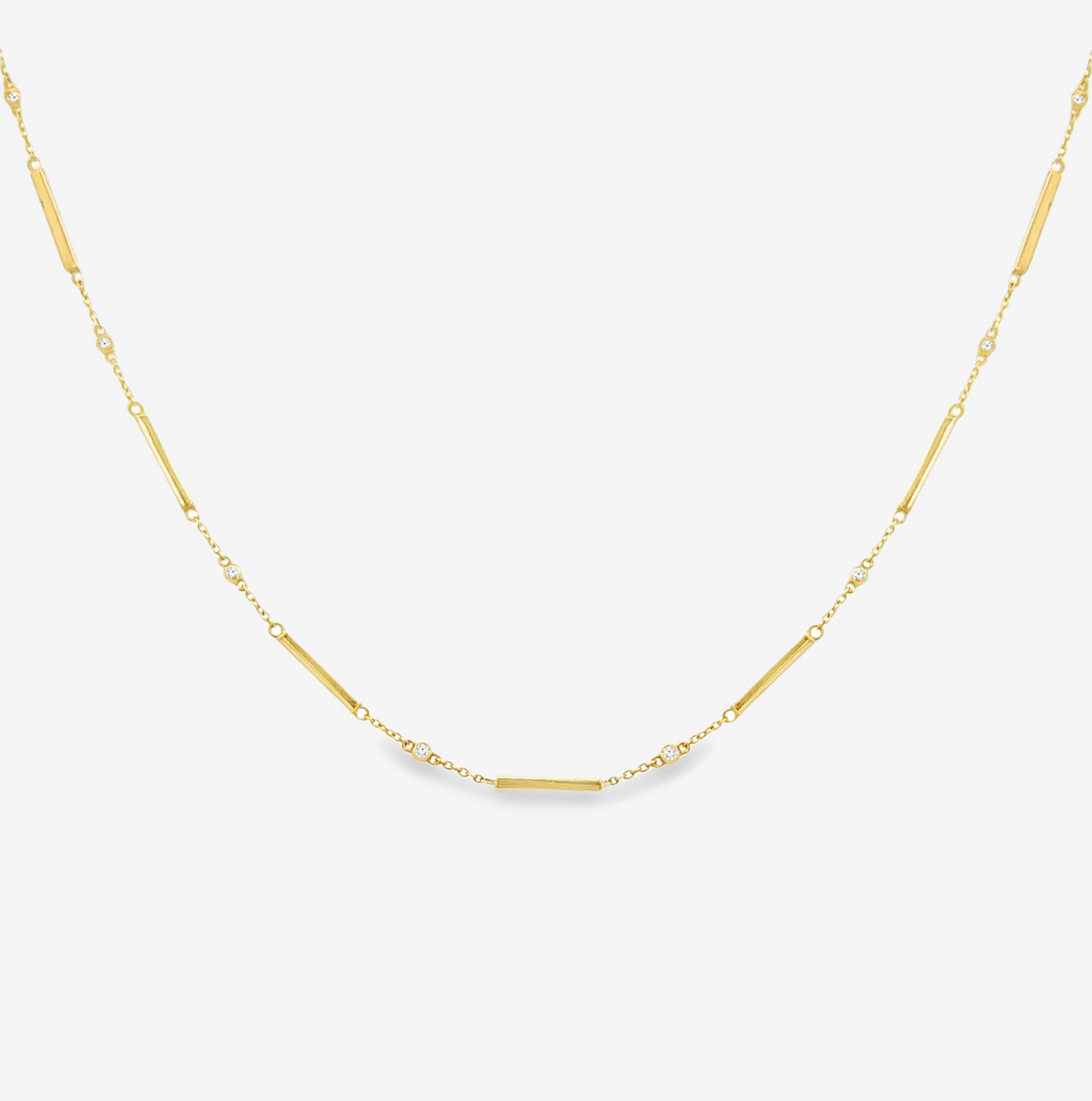 Bezels & Bars Diamond Necklace