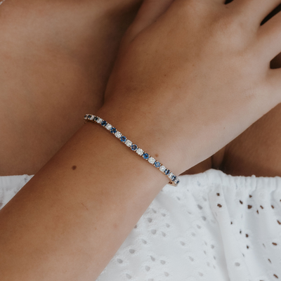 sapphire and diamond tennis bracelet