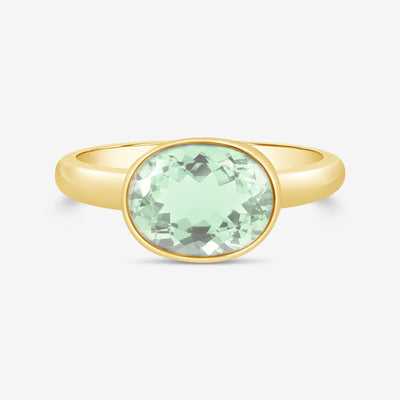 bezel set green amethyst ring