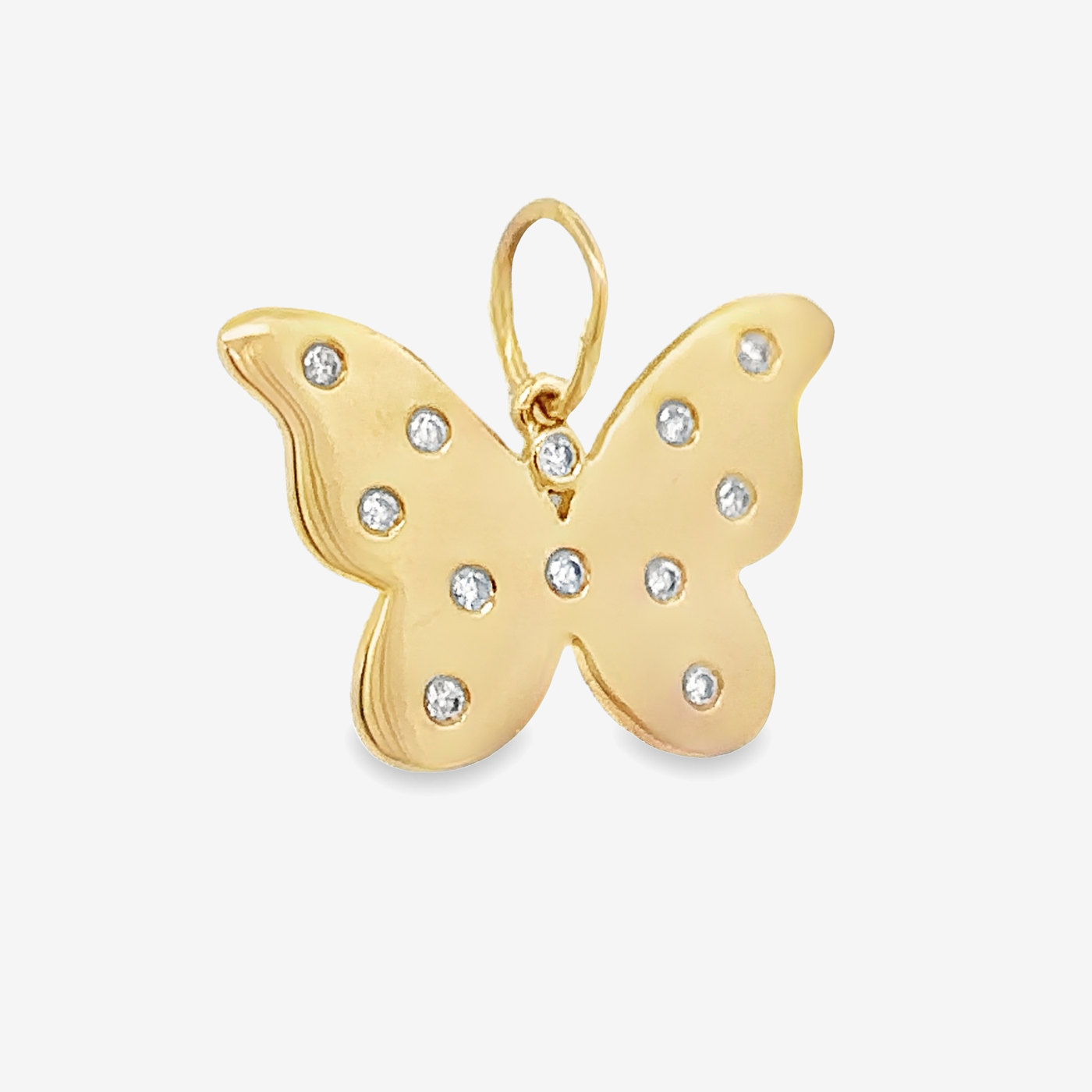 Burnished Diamond Butterfly Pendant