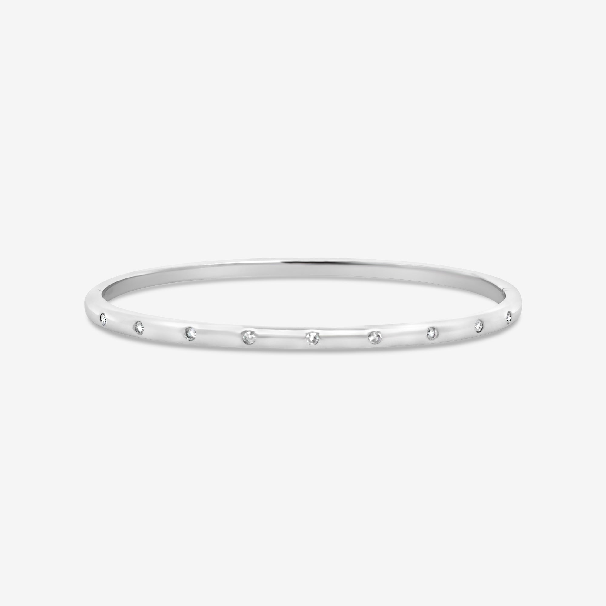 burnished diamond and white gold bangle bracelet