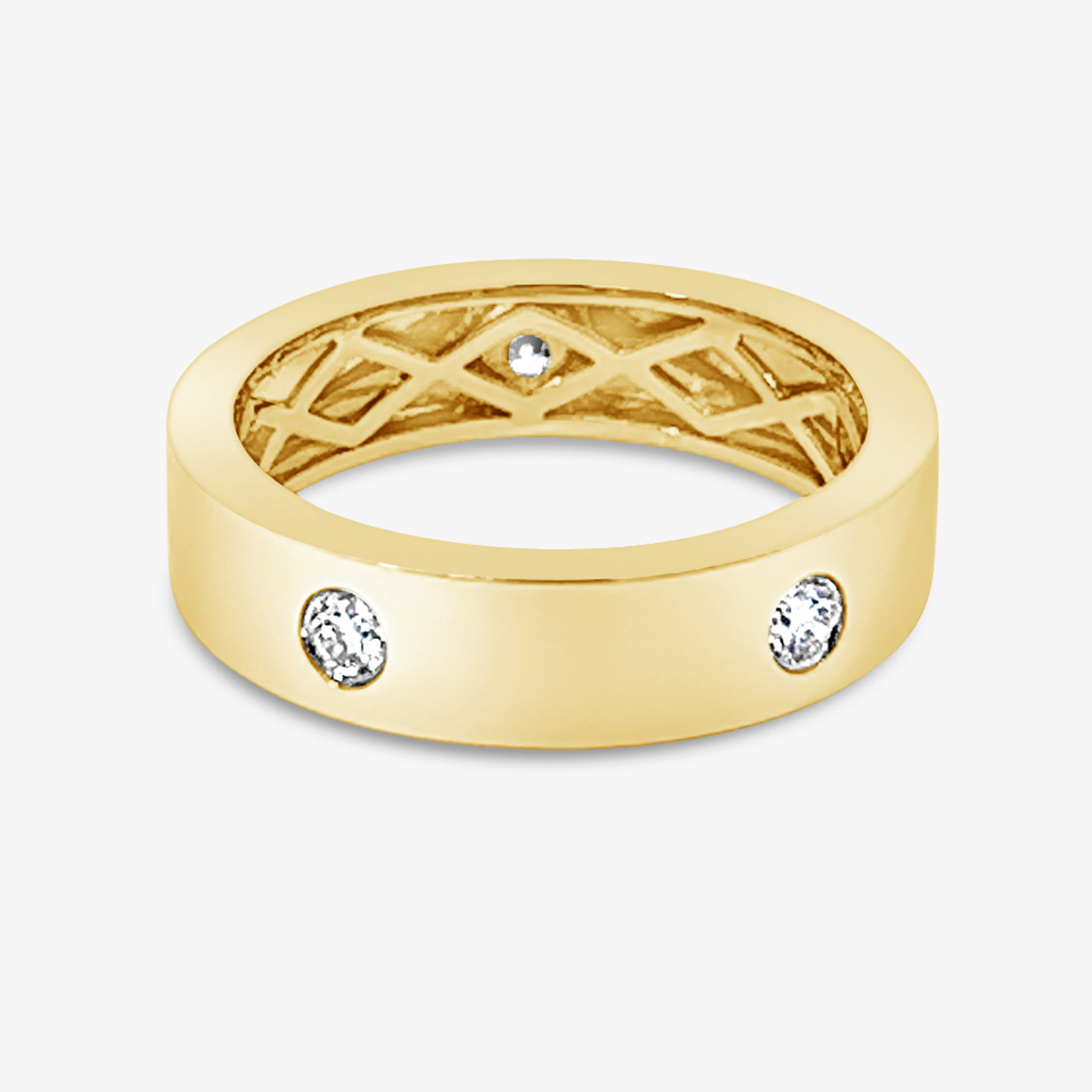 burnished diamond and gold band