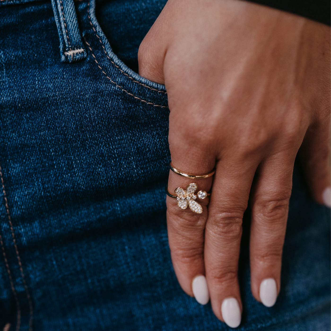 gold and diamond butterfly wrap ring