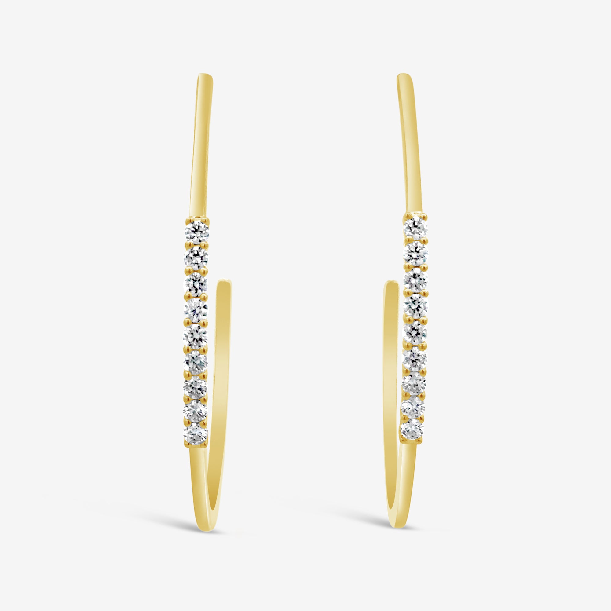 diamond bar j hoop earrings
