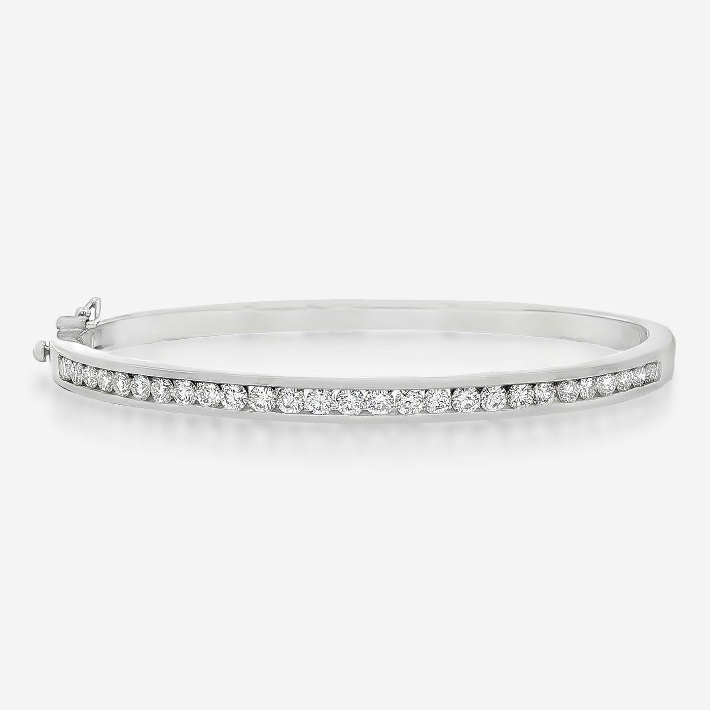Channel Set Diamond Bangle Bracelet