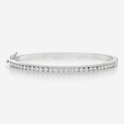 Channel Set Diamond Bangle Bracelet