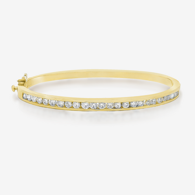 Channel Set Diamond Bangle Bracelet