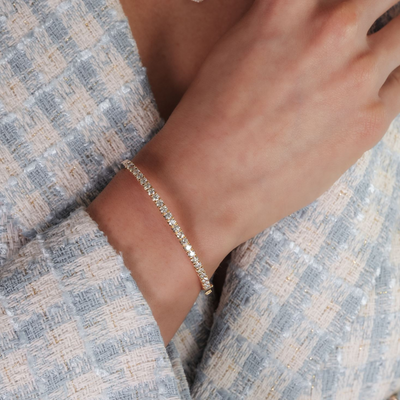 2.00CT Halfway Diamond 3MM Med. Bangle Bracelet