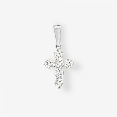 Classic Shared Prong 0.25ct Diamond Cross Pendant