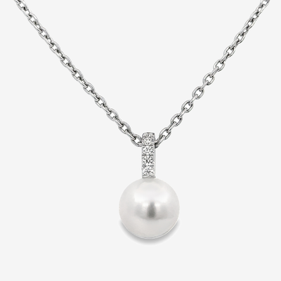 south sea pearl and diamond drop necklace