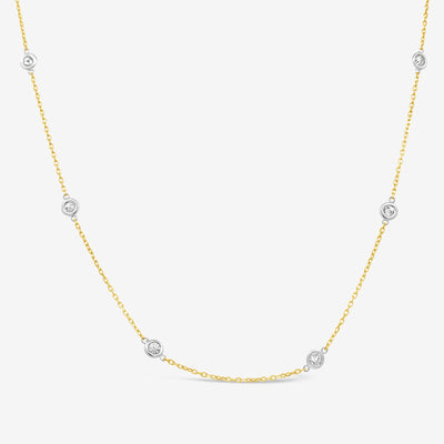 Classic 10 Diamond By The Yard Two-Tone 1.50CT Necklace