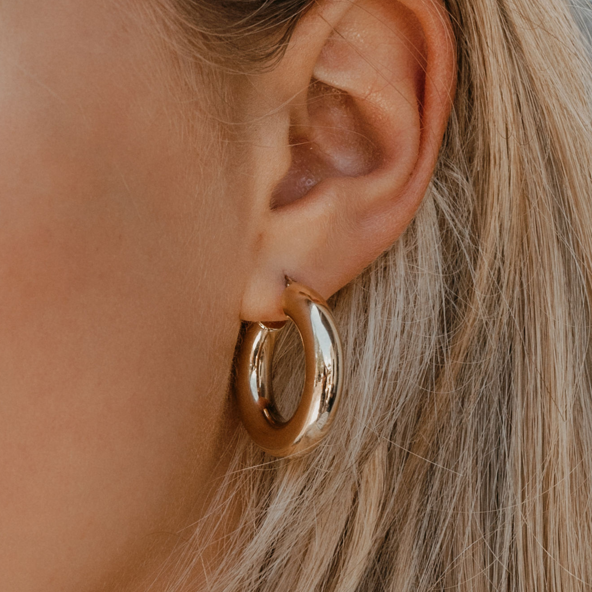 thick gold hoop earrings