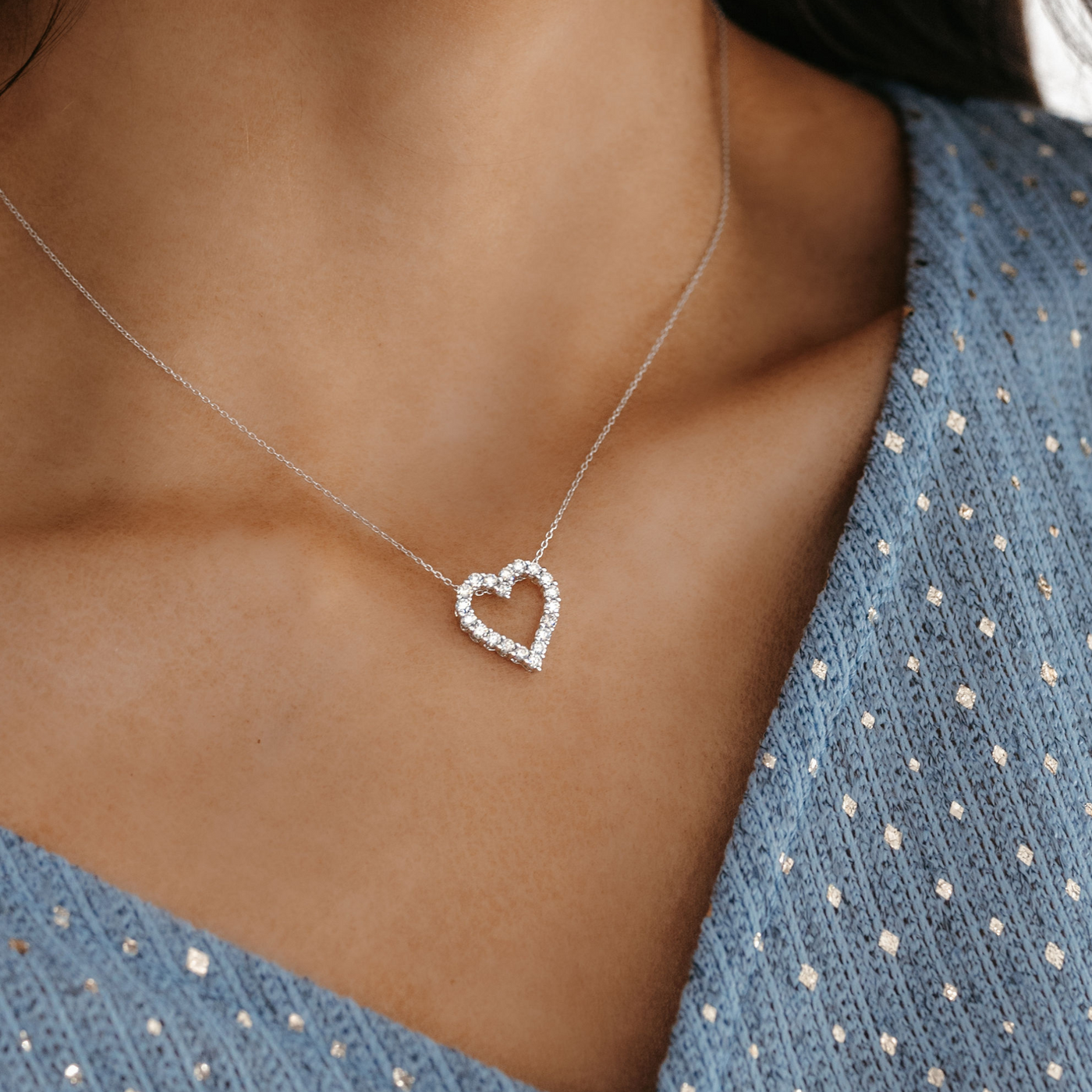 Classic Diamond Heart Necklace