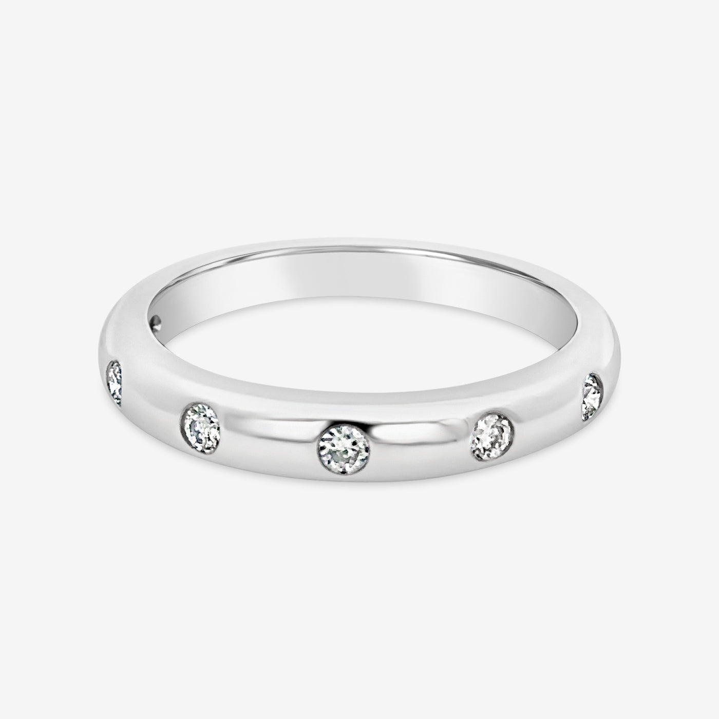 burnished diamond white gold ring