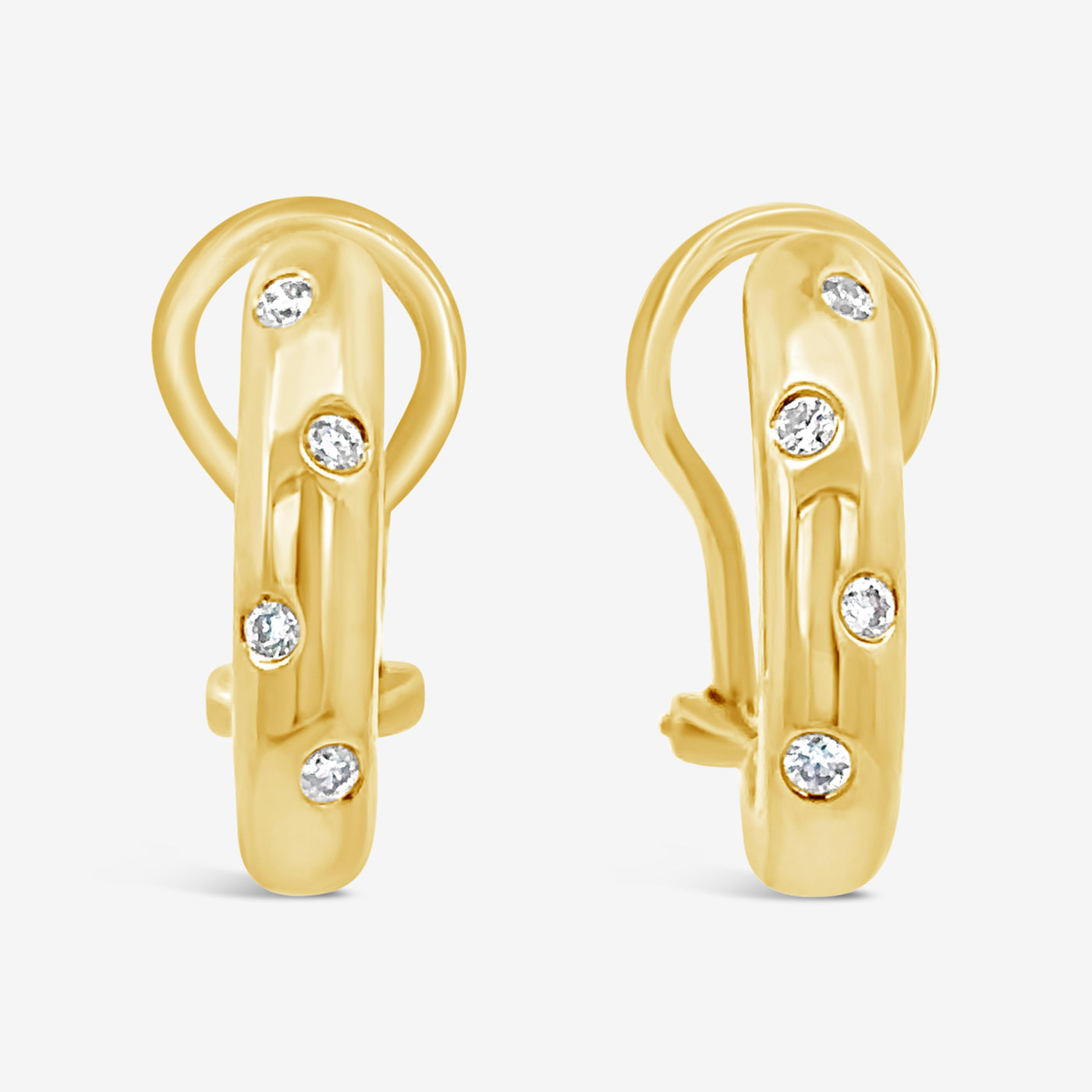 burnished diamond gold hoop earrings