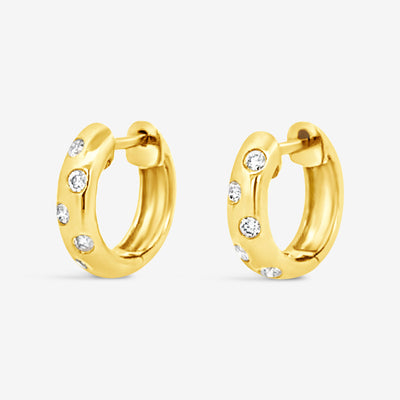 burnished diamond and gold earrings