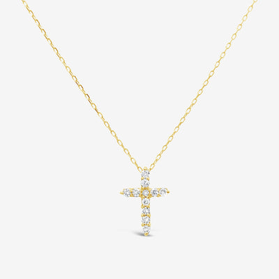 Classic  Mini Diamond Cross Necklace