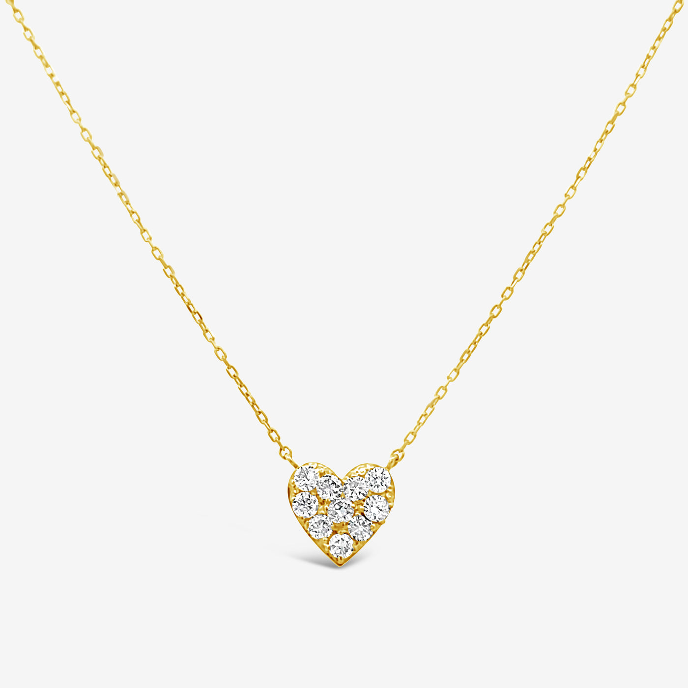 Classic Pave Diamond Heart Necklace