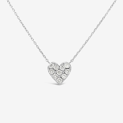Classic Pave Mini Heart Diamond Necklace