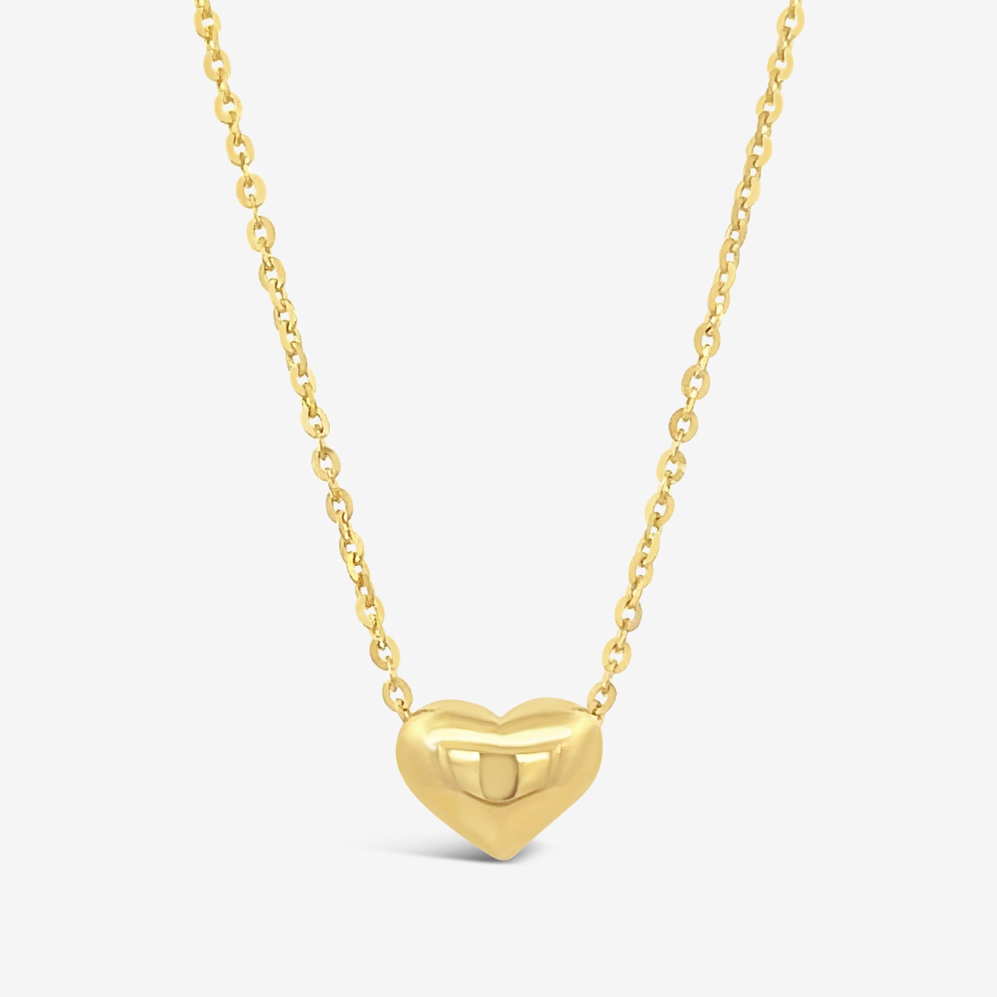 gold puffed heart necklace