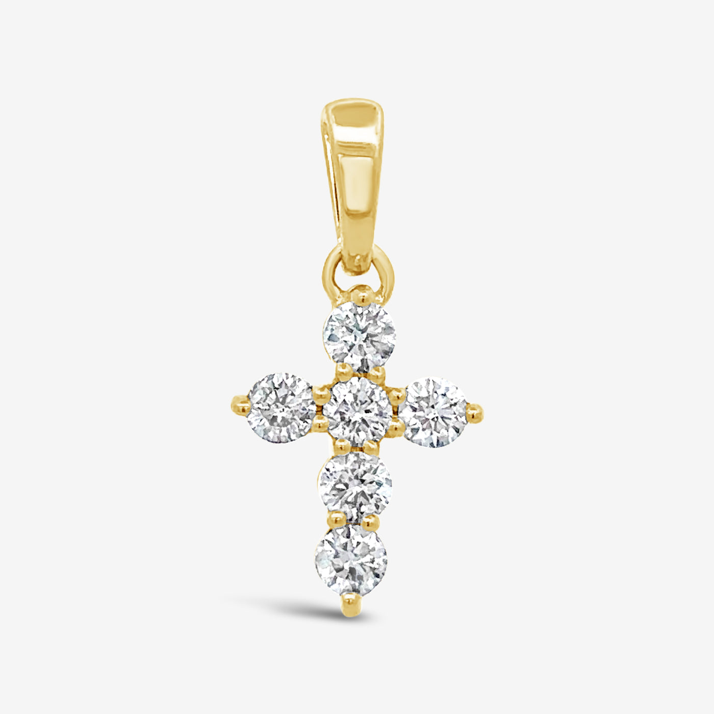 Classic Shared Prong 0.40CT Diamond Cross Pendant
