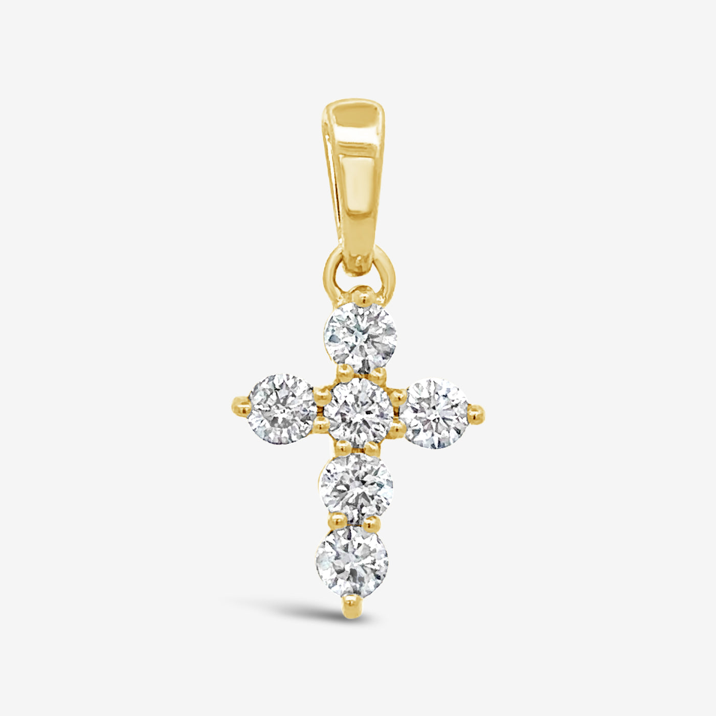 Classic Shared Prong 0.40CT Diamond Cross Necklace