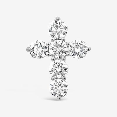 Classic Shared Prong 0.50CT Diamond Petite Cross Necklace