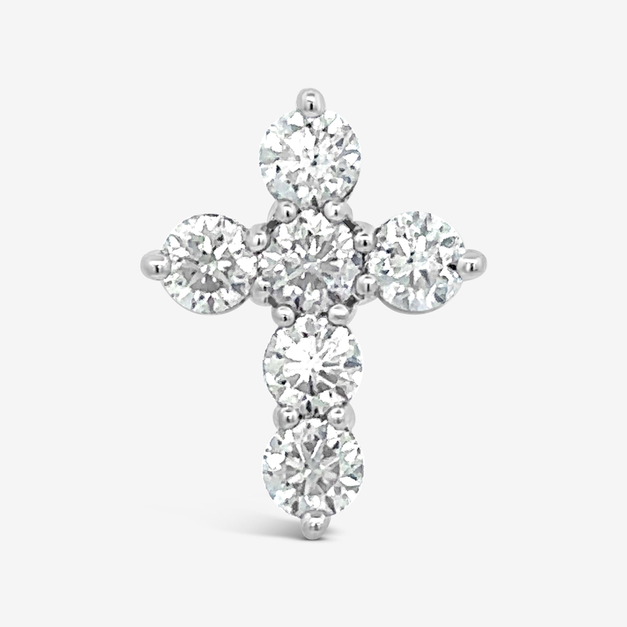 white gold diamond cross necklace