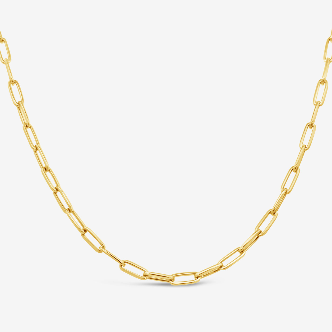 Classic Solid Gold Paperclip Necklace