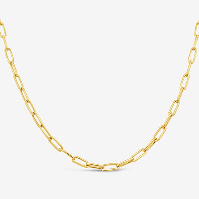 gold paperclip link necklace