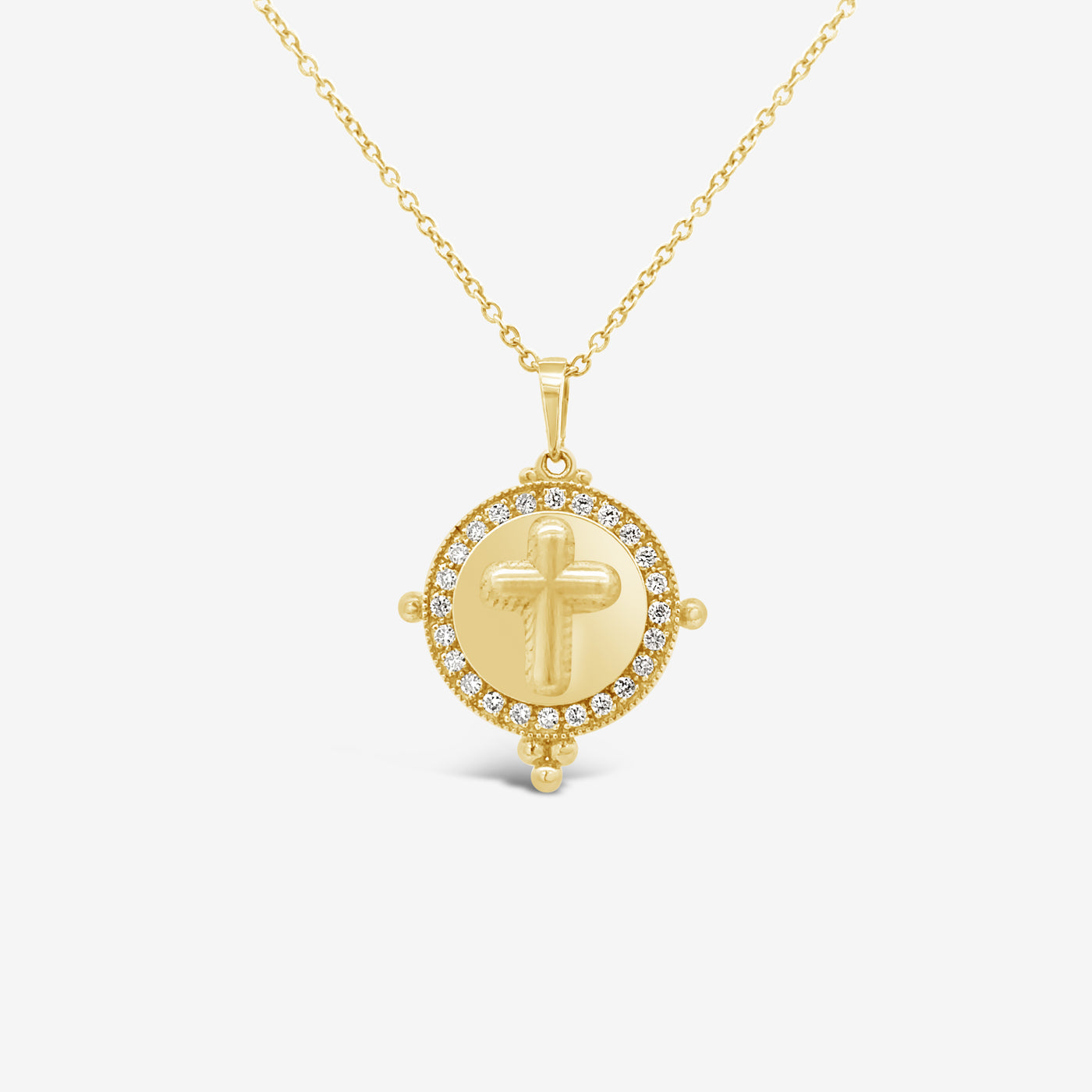 Cross Medallion & Diamonds Necklace