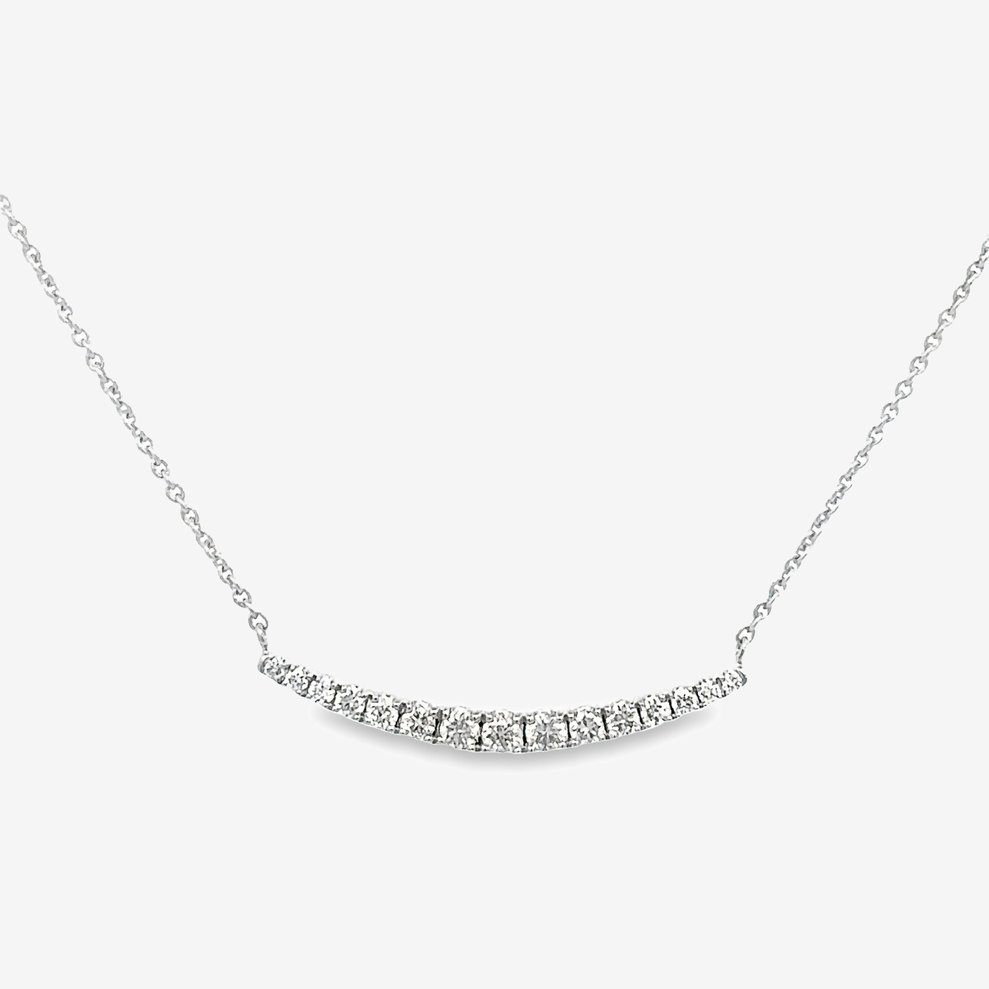 graduated diamond bar necklace