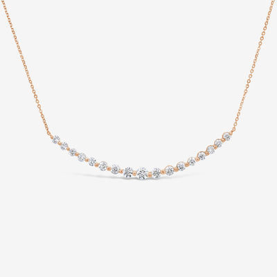 graduated diamond bar necklace