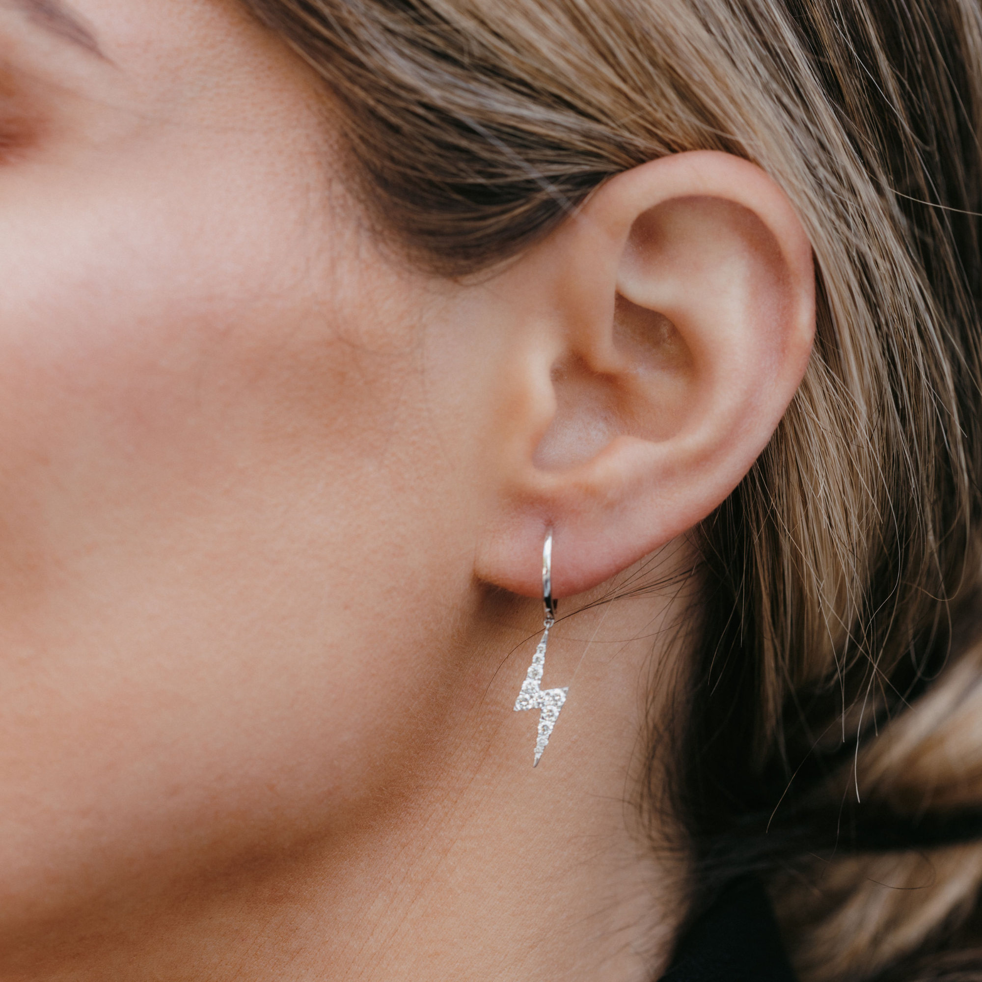 Dangle Lightning Bolt Earrings