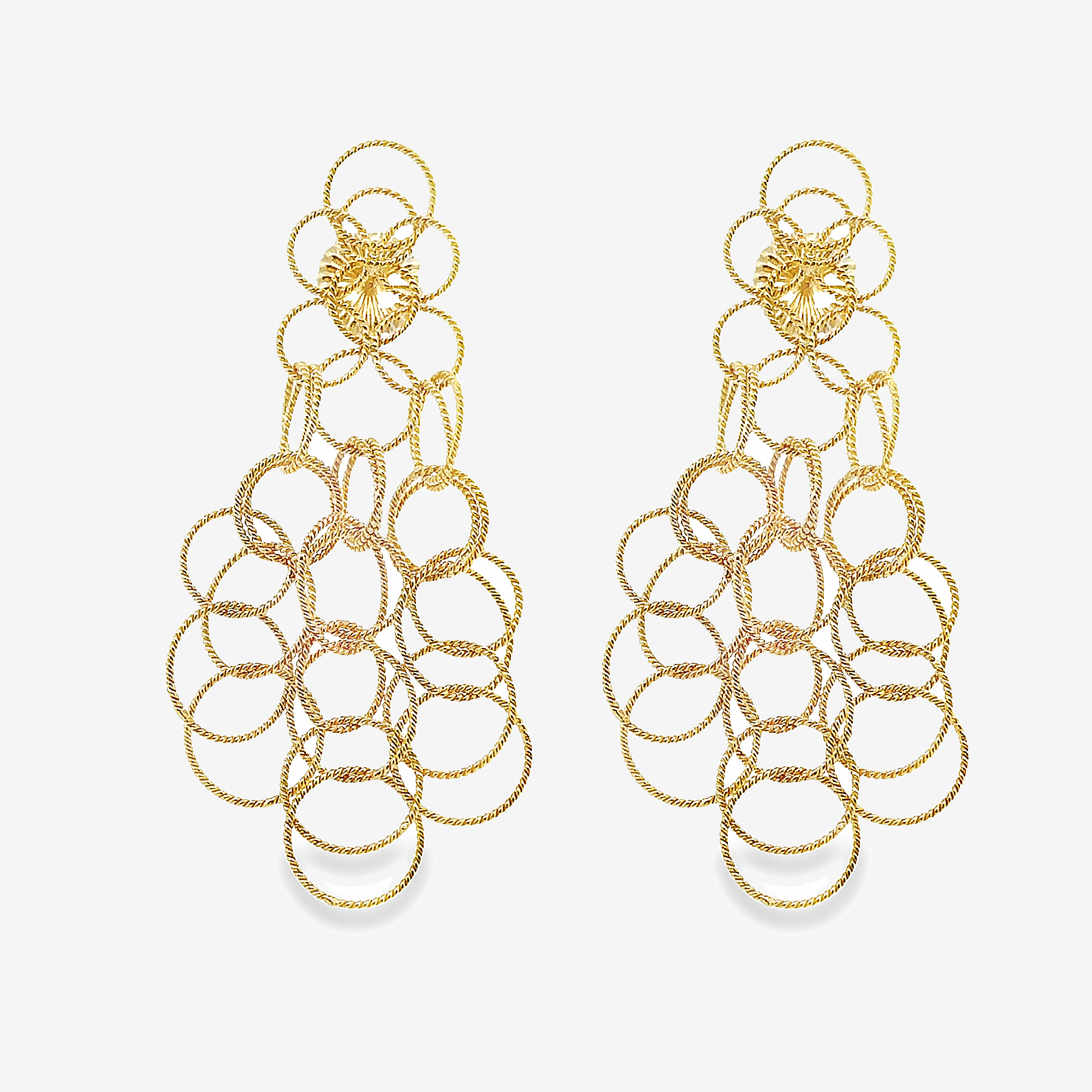 delicate gold circle dangle earrings