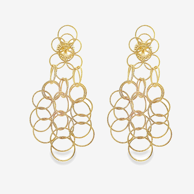 delicate gold circle dangle earrings