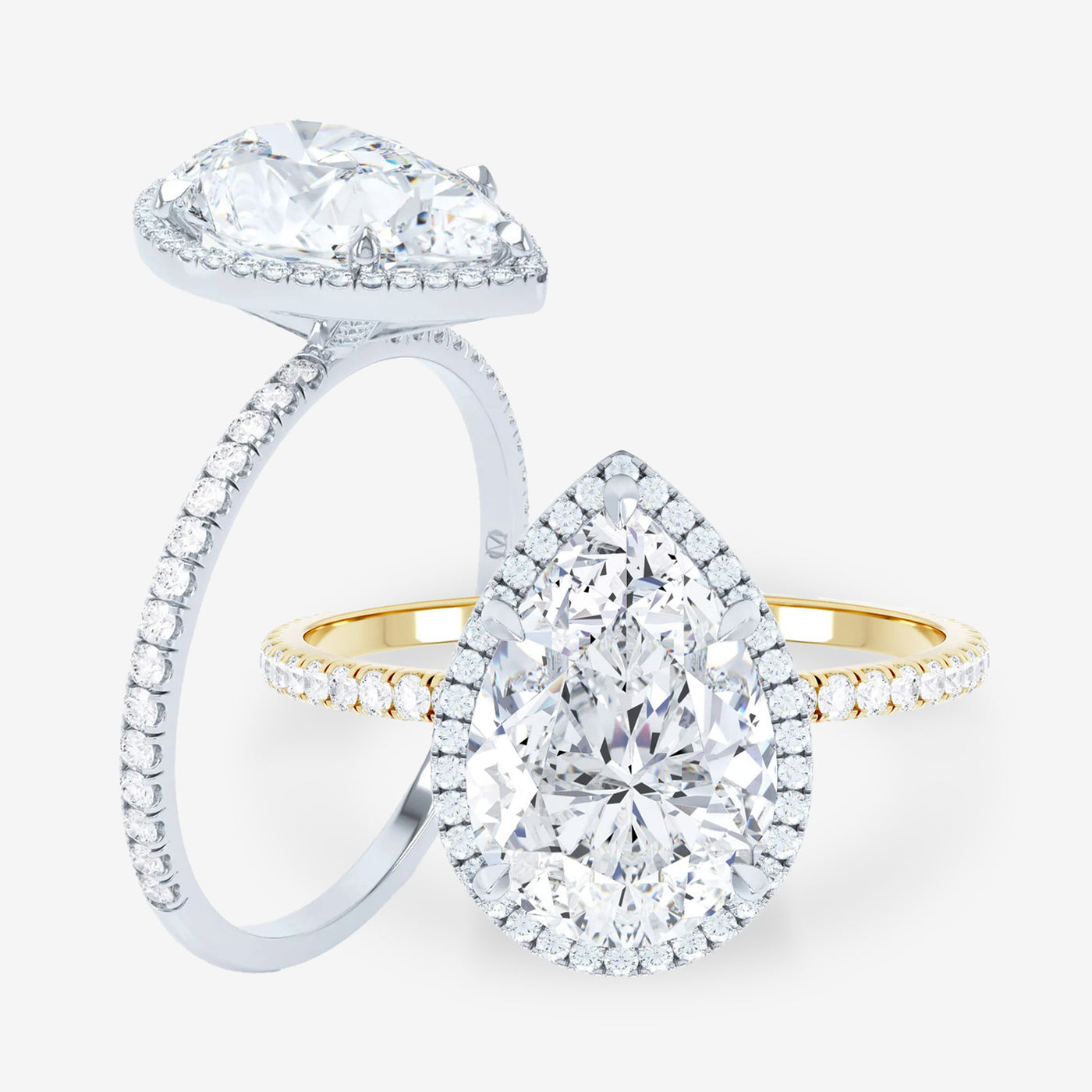 Delicate Halo - Pear Engagement Ring
