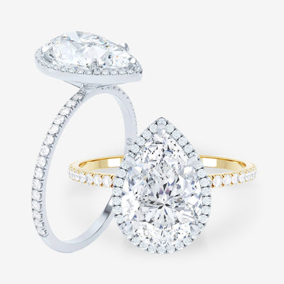 Delicate Halo - Pear Engagement Ring
