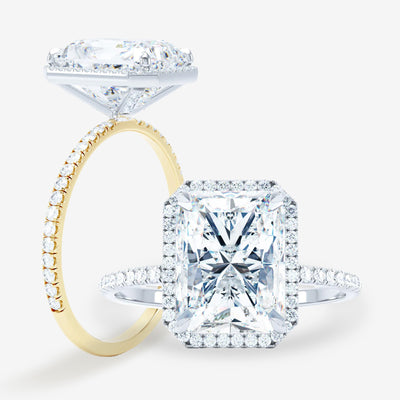 Delicate Halo - Radiant Engagement Ring