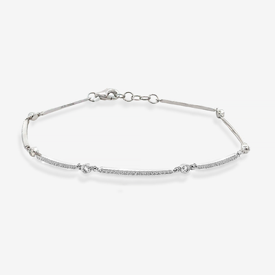 White gold round and bar bracelet