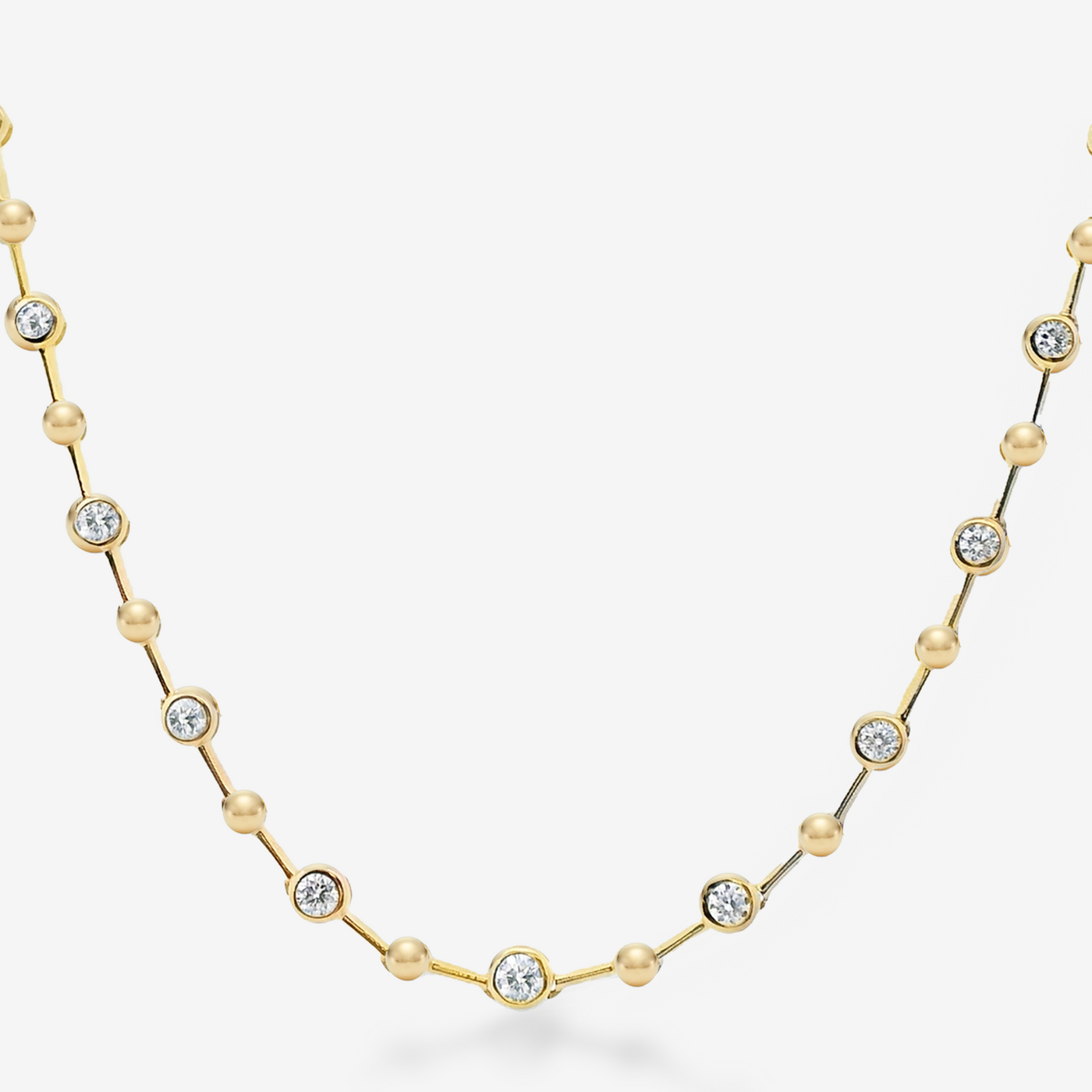Diamond Bezels & Beads Necklace