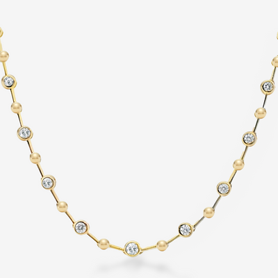 Diamond Bezels & Beads Necklace