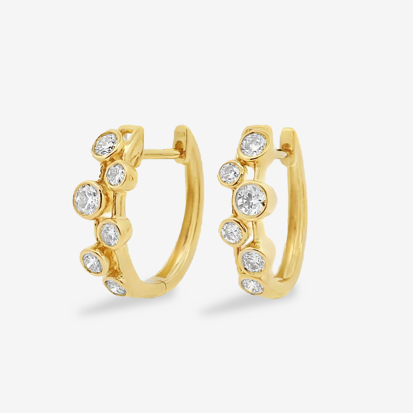 Diamond Bubble Huggie Earrings