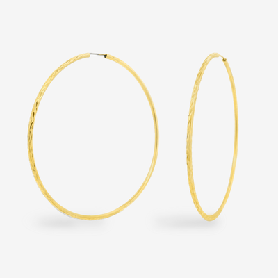 Diamond Cut 1.8MM Round Endless Hoop Earrings