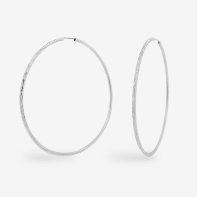 Diamond Cut 1.8MM Round Endless Hoop Earrings