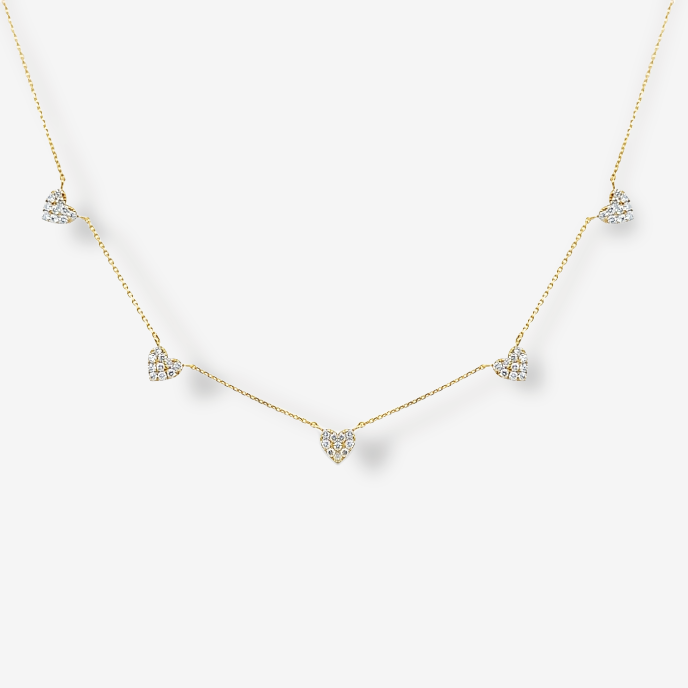 Diamond Heart Drops By The Yard Necklace