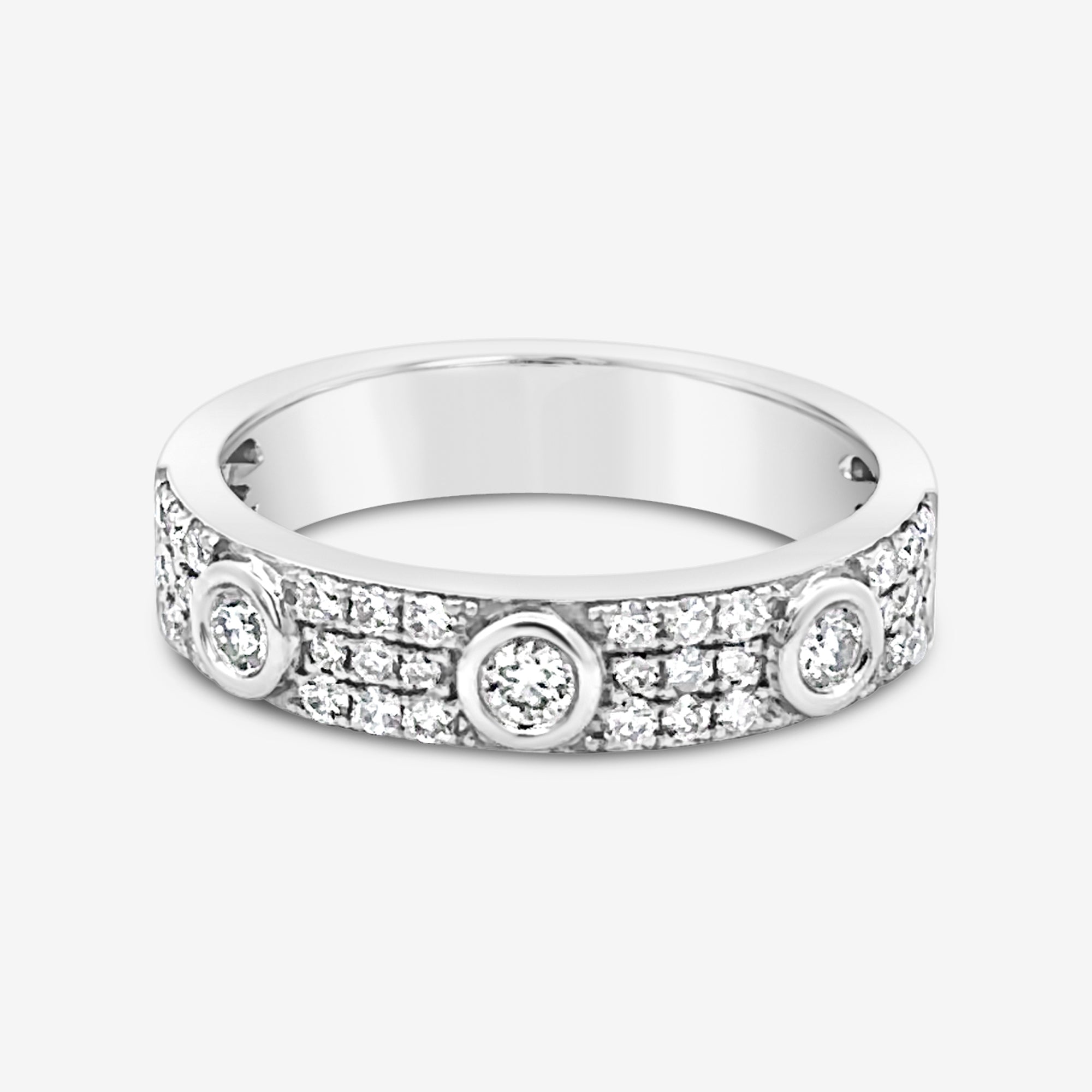 white gold pave diamond ring