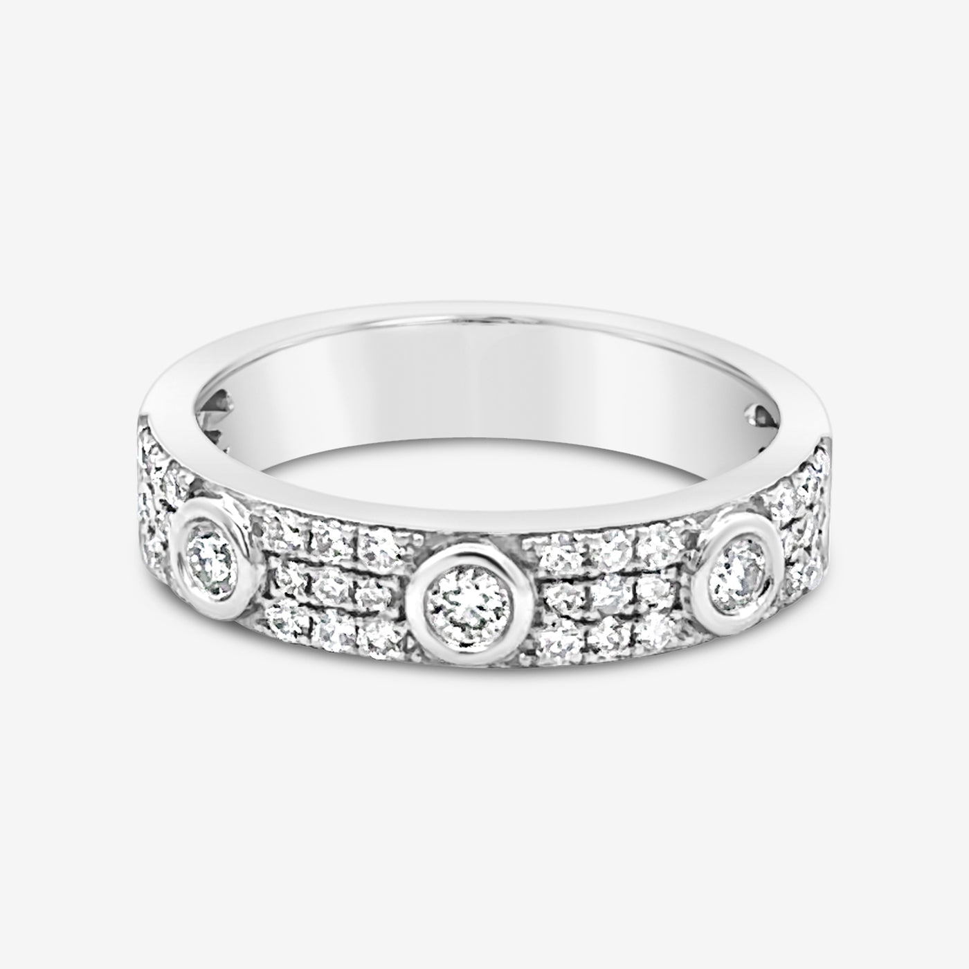 white gold pave diamond ring