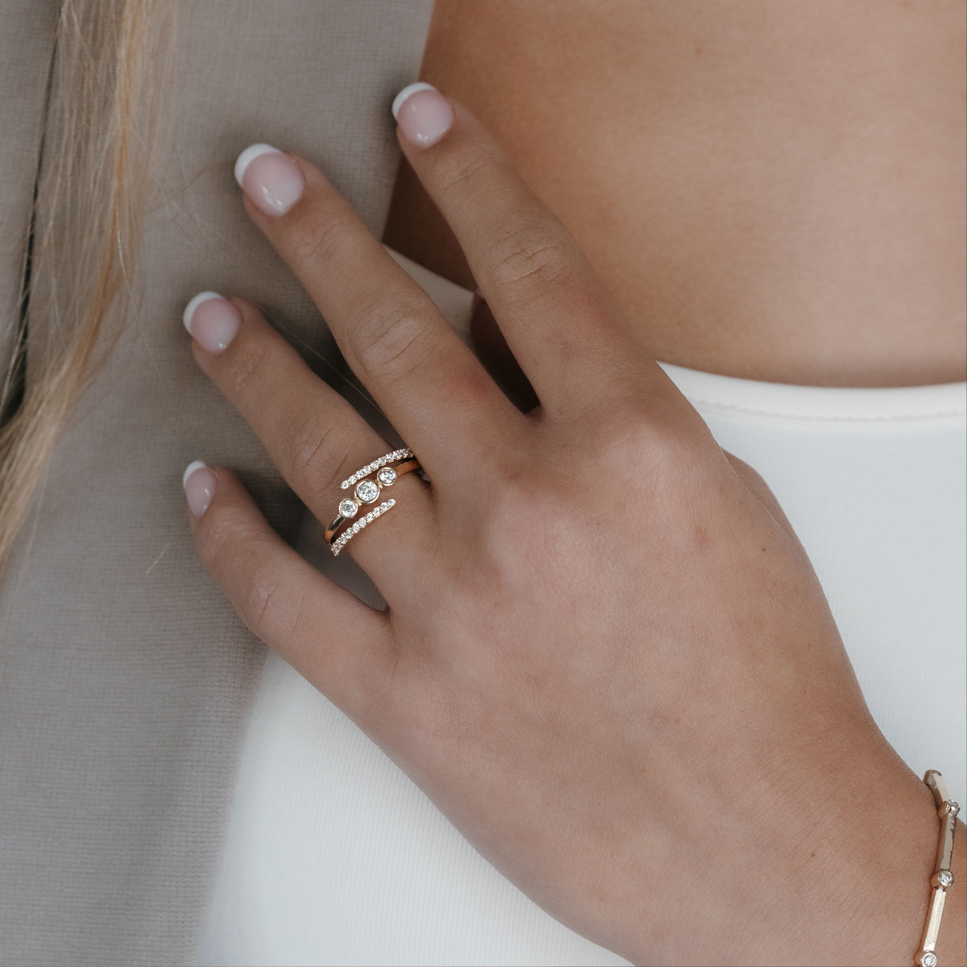 diamond spiral ring