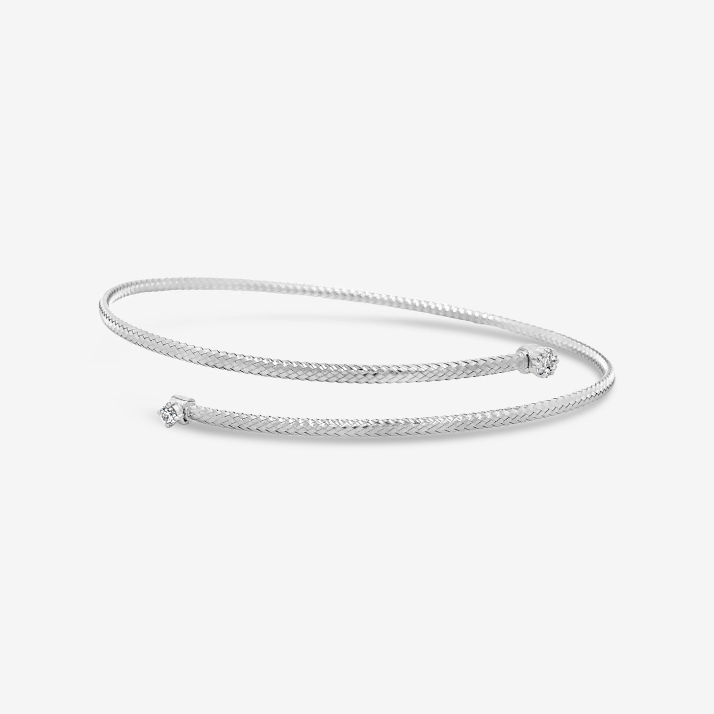 white gold diamond bypass bracelet